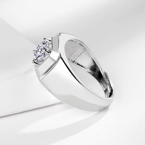 Funkeln der 1 Karat runder brillanter offener breiter <span class=keywords><strong>Ring</strong></span> für Männer Funkeln der Fingerring Diamant Funkeln der Ehering für Bräutigam - Product Image 3