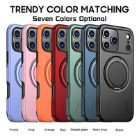 Anneau magnétique rotatif antichoc 360° °   Étui de téléphone avec support pour iPhone 18 17 Pro Max, coque rigide en PC et souple en TPU