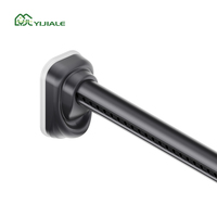 Tringle à rideau télescopique YIJIALE, finition noire, 0,7-1,2 m, 32 mm, réglage rapide en un clic, pour garde-manger – Économisez sur les frais de transport