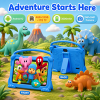 Tablette éducative pour enfants avec protection oculaire, 3000 mAh, processeur quadricœur, tablette d'apprentissage pour tout-petits, 7 pouces, Android 12, tablette pour enfants
