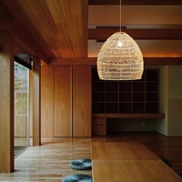 Lampe suspendue en bambou et rotin de style tropical moderne, matériau naturel, lustre LED pour décoration de mariage, éclairage suspendu