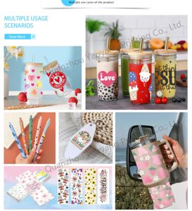 Transferts de sublimation personnalisés UV DFT bouteille de verre conception privée transfert Logo impression produit étiquettes fabricant plastisol PET matériel - Product Image 6