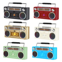Boombox portable personnalisé avec batterie intégrée, lecteur de cassette, enregistreur, radio AM FM SW, convertisseur BT USB TF MP3, double haut-parleur 5W, pour l'extérieur