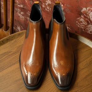 Botas Chelsea Formales de Negocios para Hombre, Otoño, Alta Calidad, Botas de Tobillo Ligeras, Parte Superior de Cuero Genuino, Hechas a Medida - Product Image 1
