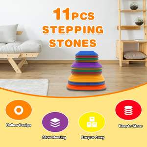 Pierres d'équilibre pour enfants, blocs d'équilibre empilables, jouets sensoriels pour l'autisme, ensemble de 9 pièces pour enfants, pierres à sauter, pierres d'équilibre pour tout-petits - Product Image 3