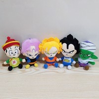 5 pièces/ensemble DBZ Figure en peluche porte-clés Anime Gogeta Goku Vegeta DBZ pendentif pour sac décoration Anime peluche porte-clés poupée jouets