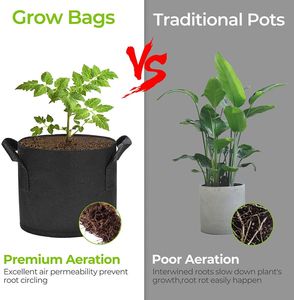Macetas de Cultivo de Fieltro Resistentes y Transpirables para Jardín Inteligente, Ecológicas, de 5 y 3 Galones, Bolsas de Cultivo de Plantas No Tejidas con Asas - Product Image 6