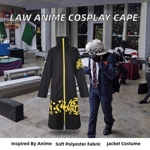 Costume de <span class=keywords><strong>cosplay</strong></span> d'anime Trafalgar D. Water <span class=keywords><strong>Law</strong></span>, cape de deux ans après, costume de cape, manteau noir en polyester, hommes adultes, fête d'Halloween - Product Image 2