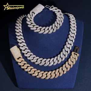 Fashion Jewelry 18mm Hip Hop Style Moissanite Diamond <strong>Iced</strong> <strong>Out</strong> Brass Mens <strong>Cuban</strong> <strong>Link</strong> <strong>Chain</strong> - Product Image 1