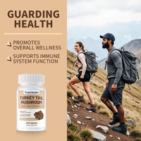 Extrait de Queue de Dinde OEM, Champignons Reishi et Crinière de Lion Séchés en Capsules, Complément Immunitaire Naturel, Capsules de Champignons Queue de Dinde