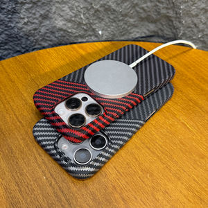 Funda de teléfono con textura de fibra de carbono para <span class=keywords><strong>iPhone</strong></span> 15 14 13 <span class=keywords><strong>12</strong></span> Pro Max, funda de teléfono magnética dura acrílica para <span class=keywords><strong>iPhone</strong></span> 16 17 Pro Max Funds - Product Image 3