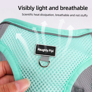 Arnés de Pecho <span class=keywords><strong>para</strong></span> Perro de Fibra Ecológica, Acolchado, Transpirable, Ajustable, Reflectante, de Liberación Rápida, de Lujo y Moda Premium - Product Image 2