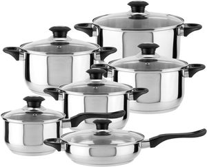 Ensemble de casseroles en acier inoxydable de luxe de qualité supérieure, antiadhésif, pour cuisinière à gaz, logo personnalisé, utilisation moderne à la maison et en cuisine - Product Image 1