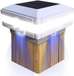 Lumière solaire de barrière de chapeau de poteau de cour de jardin avec blanc/Warmwhite + Bule/vert avec l'antonomie de long temps - Product Image 2