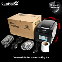 Printer Thermal Langsung Murah 58/80mm A4 Portabel untuk Kaos, Struk, Barcode, Label Harga, Stiker USB 3-inci 203dpi