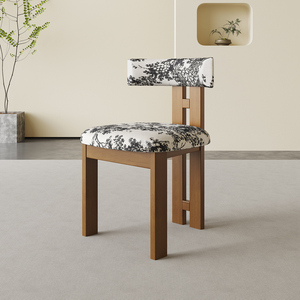 Sedia da pranzo minimalista <span class=keywords><strong>in</strong></span> <span class=keywords><strong>legno</strong></span> <span class=keywords><strong>massello</strong></span> di Design nordico con lussuosa imbottitura morbida, adatta per caffè, alberghi e sgabelli per il trucco. - Product Image 6
