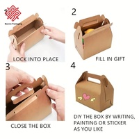 Boîte à poignée intégrée en papier kraft Baoren, boîte à pâtisserie pliable, boîte cadeau en papier pour cupcake, biscuit, dessert