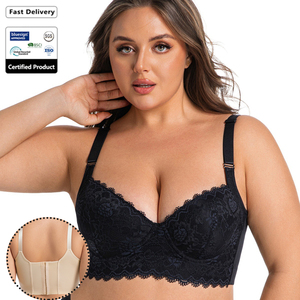 <span class=keywords><strong>Soutien</strong></span>-<span class=keywords><strong>gorge</strong></span> push-up sans couture respirant pour femmes avec armatures, bonnet 3/4, dos en V profond pour les grandes tailles - Product Image 1