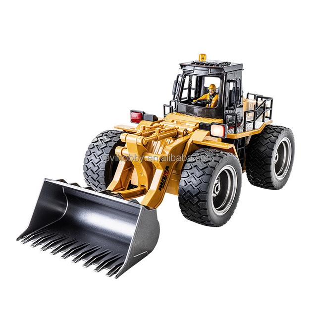 1:18 9H Alloy RC Bulldozer Remote Control Construction Vehicle Wheel Loader Toy Expert 9-Channel Ready-to-Go Indoor-Outdoor