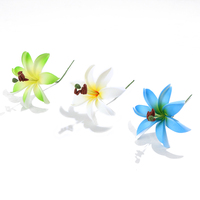 KOMI 10cm Décoration Hawaïenne Fleur d'oreille Frangipanier Artificielle Colorée en Mousse Souple Fleurs d'Hibiscus Séchées pour Femmes et Filles