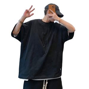 Camiseta de peso pesado de gran tamaño con logotipo personalizado para hombre 100% tela de punto de algodón para imprimir - Product Image 4