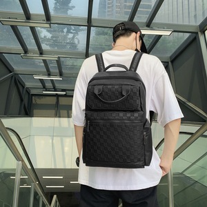 <span class=keywords><strong>Sac</strong></span> <span class=keywords><strong>à</strong></span> <span class=keywords><strong>Dos</strong></span> d'Ordinateur <span class=keywords><strong>Homme</strong></span> en Cuir Noir Souple, Grande Capacité, Tendance Décontractée pour Étudiant, Vente en Gros - Product Image 6