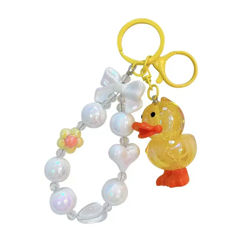 Acrylic Crystal Duck Keychain Lightweight Plastic Children's Toy Bag Car Pendant Decoration Unique & Stylish Keychain