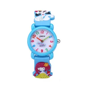 Pretty Cute Girl Child Ultra-thin Cartoon Watch Easy To Read Different Color Second Hand Arabic Numerals Display Watch For Girls