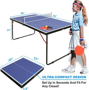 Mesa de Ping Pong/Tenis de Mesa Plegable Portátil con Marco de Acero MDF, Ecológica, Certificada por la CE, para Uso en Interiores/Exteriores - Product Image 2