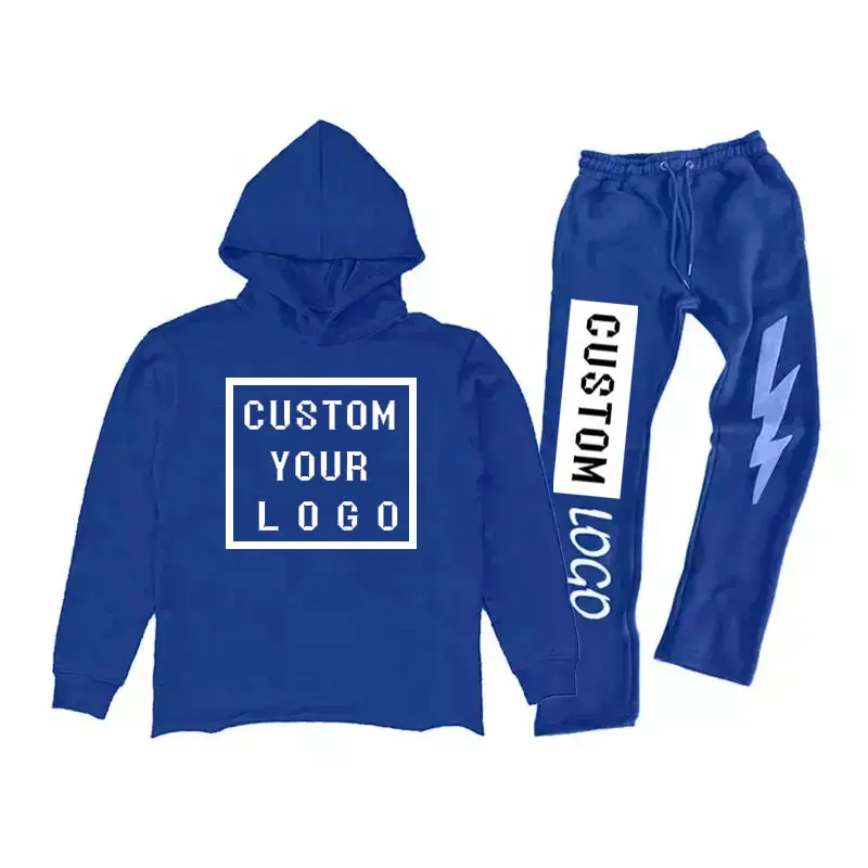 OEM High Quality 100% Baumwolle Rohlinge Sublimation Hoodie Set Unisex Custom schwere Jogging hose Hoodies und Trainings hose Set