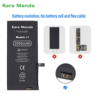 Kara Manda sans fenêtre contextuelle KM Crack batterie de téléphone haute capacité 3550mAh 100% santé de la batterie pour iPhone 11 remplacement de la batterie