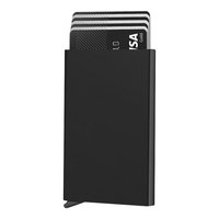 Dompet logam Aluminium pria, dipersonalisasi minimalis ramping pemblokir RFID pemegang kartu kredit fitur Pop-up