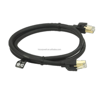 Câble réseau Cat6A Gigabit 100m RJ45 double blindage souple pour chaîne porte-câbles avec poignée, conducteur en cuivre noir