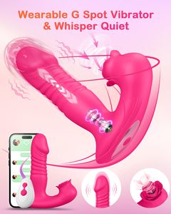 NOUVEAU DILDO vibrant à 10 fréquences avec fonctions de stretching et de succion pour stimuler le clitoris, le point G et les mamelons. - Product Image 6