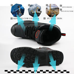 Botas de Trabajo de Media Caña con Puntera de Seguridad de Cuero Genuino Recién Llegadas para Hombre Zapatos de Seguridad - Product Image 6