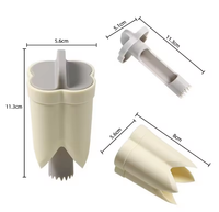 ZIMU Éplucheur manuel 3-en-1 pour légumes et fruits avec lame en acier inoxydable, portable en ABS pour un épluchage rapide des poivrons