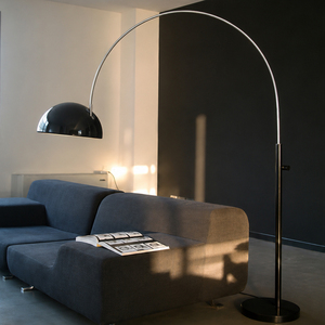Mid Century Arched Floor <b>Light</b> Adjustable Curved Pole Dome Shade <b>Indoor</b> Decor Lamp - Product Image 4