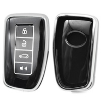 Coque de protection souple en TPU pour clé de voiture à 4 boutons avec garniture métallique pour télécommande automobile – Vente en gros