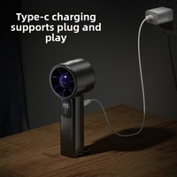 Nouveau ventilateur de bureau pliable à affichage numérique 199 vitesses, mini-ventilateur à turbine haute puissance, élégant et portable, 1000-1200mAh