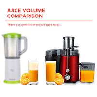 Automatische slowjuicer met brede opening en pulp-uitwerper, fruitsapcentrifuge, snijgereedschap