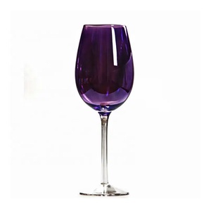 Ensemble de gobelets à vin blanc faits à la main en cristal sans plomb de luxe à pied violet rouge coloré pour <span class=keywords><strong>bar</strong></span> de fête de mariage - Product Image 2