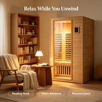 Salle de sauna haut de gamme avec design en bois, aménagement de bancs personnalisés, contrôle intelligent de la température pour résidences et espaces commerciaux de luxe