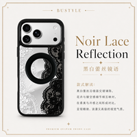 Étui de téléphone miroir personnalisé haut de gamme avec support magnétique ou sangle pour téléphone, coffret cadeau, illustration personnalisée pour iPhone 16 17 18 Pro Max