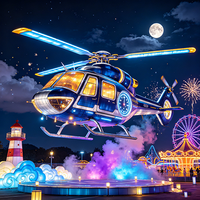 Grande lanterne décorative LED d'extérieur en forme d'hélicoptère pour festival de l'aviation