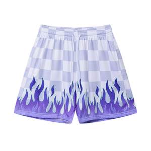 Personnalisé <span class=keywords><strong>Hommes</strong></span> Flamme Graphique Basketball Shorts Cool Rétro Running Basketball Shorts Cordon Taille Casual Shots - Product Image 5