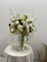 W-D067 Nouvelle boule de fleurs artificielles brunes, centre de table pour mariage, fleurs d'allée pour décoration de mariage