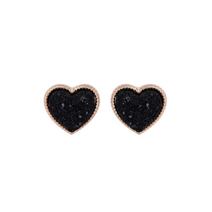 Heart Shape Faux Druzy <b>Post</b> <b>Earrings</b> - Product Image 5