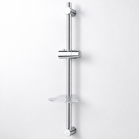Barre de douche coulissante en acier inoxydable avec porte-savon intégré pour la rénovation de salles de bain d'appartements et la distribution aux revendeurs