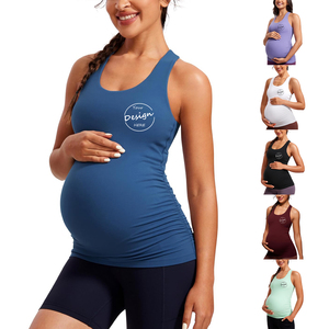 Débardeur personnalisé avec logo pour femmes enceintes, couleur unie, grande taille, vêtements de maternité, débardeurs de yoga pour femmes enceintes - Product Image 5