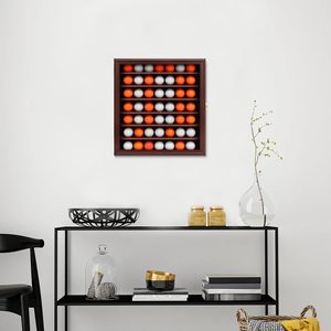 Vitrina de Exhibición de Pelotas de Golf de Madera de Caoba Ecológica Personalizada de 7 Niveles, con Cerradura, para Montar en la Pared, Moderna, con Fácil Montaje - Product Image 1